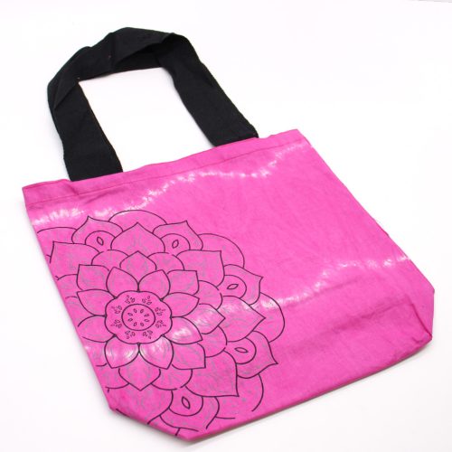 Színes Festett Pamut Táska (6oz) - 38x42x12cm -  Mandala - Magenta