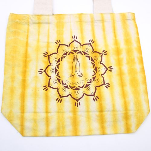 Színes Festett Pamut Táska (6oz) - 38x42x12cm -  Namaste - Sárga