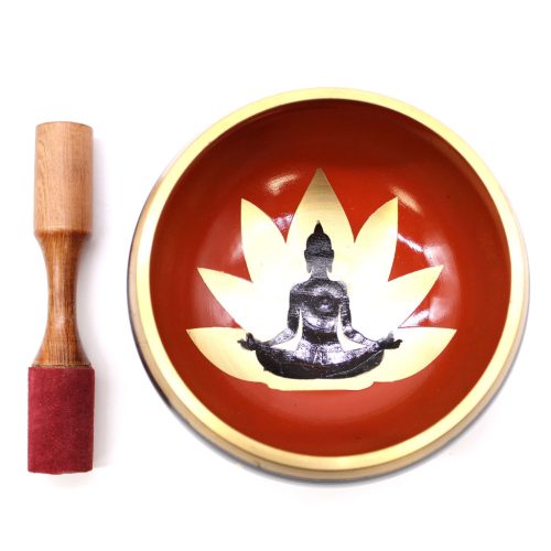 Nagy Buddha Hangtál Együttes- Fekete/Narancsszínű 14cm