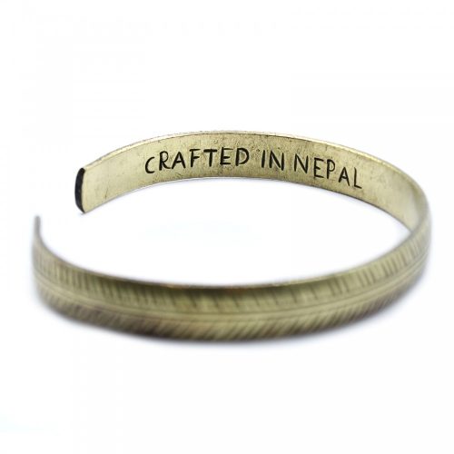 Bronz Tibeti Karkötő- Keskeny Tribal Levél