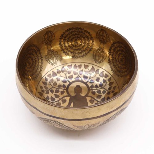 Díszített Tibeti Hangtál - 16cm - Bodhi Fa Buddha