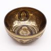 Díszített Tibeti Hangtál - 21cm - 5 Buddha