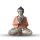 Vintage Narancsszínű Kézi Faragású Buddha Szobor - 30cm - Üdvözlő