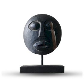 Timor Tribal Dekoratív Maszk - Fekete 27x20cm