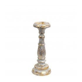 Kicsi Gyertyatartó - Fehér-Arany