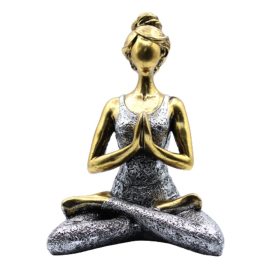 Yoga Lady Szobrocska - Bronz & Ezüst 24cm