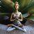 Yoga Lady Szobrocska - Bronz & Ezüst 24cm
