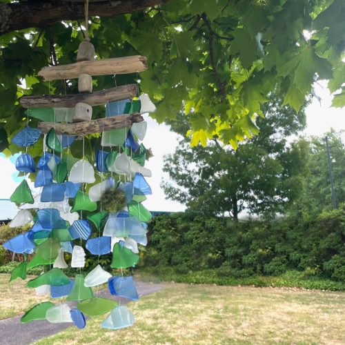 Uszadékfa Szélcsengő Üveggel - Színes