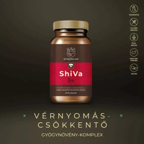 SHIVA vérnyomáscsökkentő gyógynövény-komplex 60 db vegán kapszula