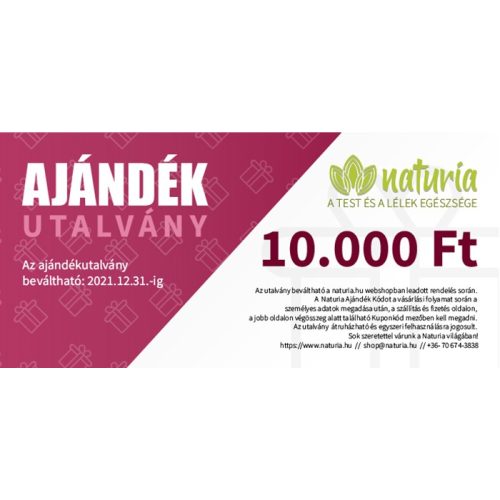 Naturia Ajándékutalvány 10.000 Ft