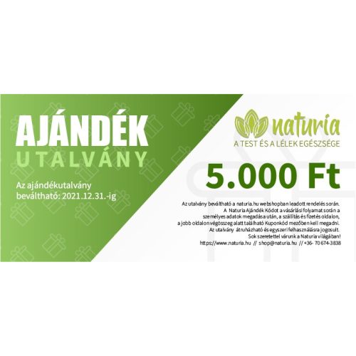 Naturia Ajándékutalvány 5000 Ft